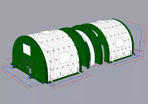 Hangar Gonflable Depollution Plans 3D avant production