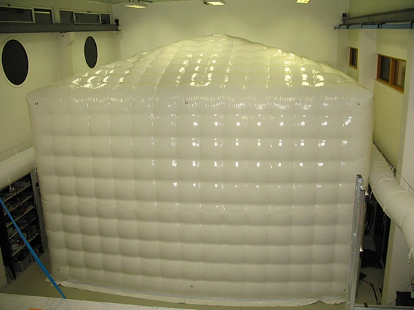 Conception et instalaltion de structure gonflables acoustique , protection poussière et hangar gonfalble pour chantier de tunnel